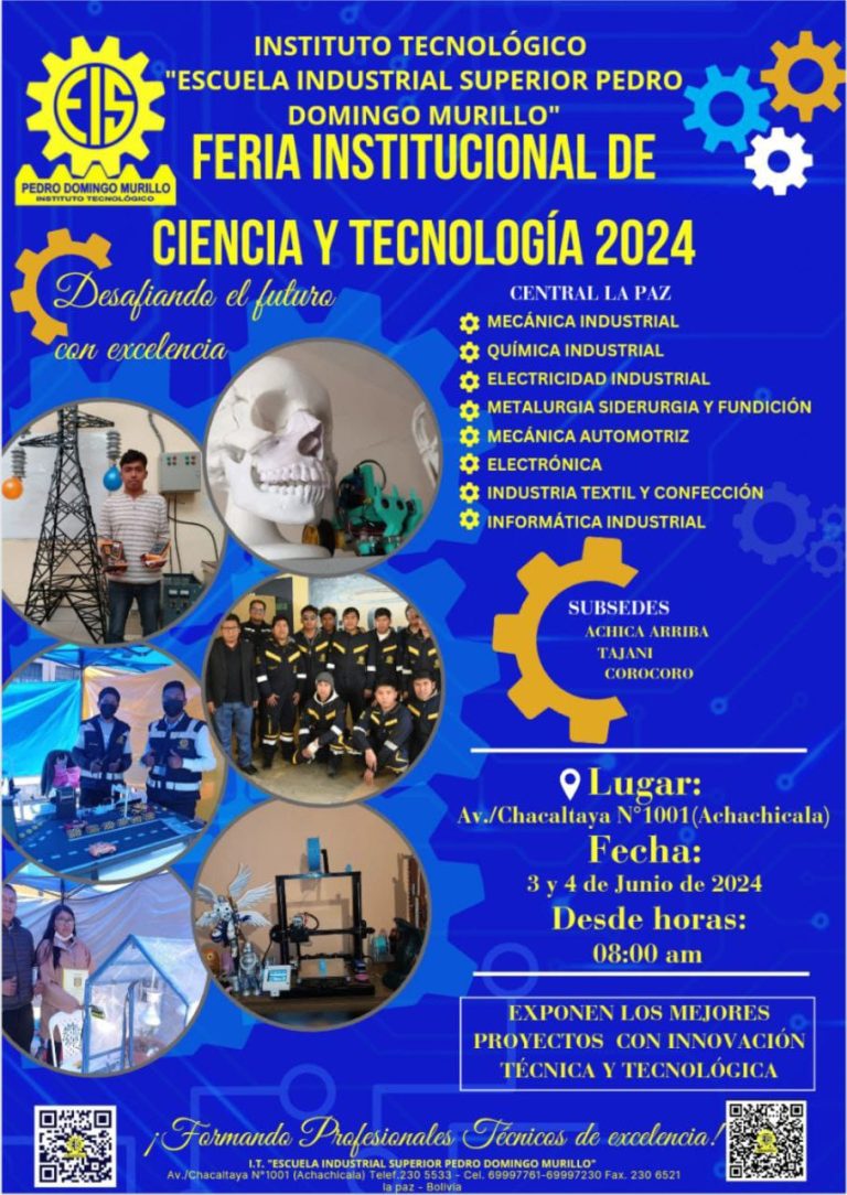 FERIA INSTITUCIONAL DE CIENCIA Y TECNOLOGIA 2024 – I.T. Escuela ...
